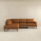 L-Shaped Sectional Sofa with Modern Design - Light Brown