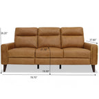 Light Brown Reclining Sofa with Push-Back Mechanism – Elliot Incliner