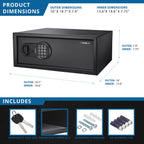 Digital Keypad Cabinet Safe with Programmable Access - Black