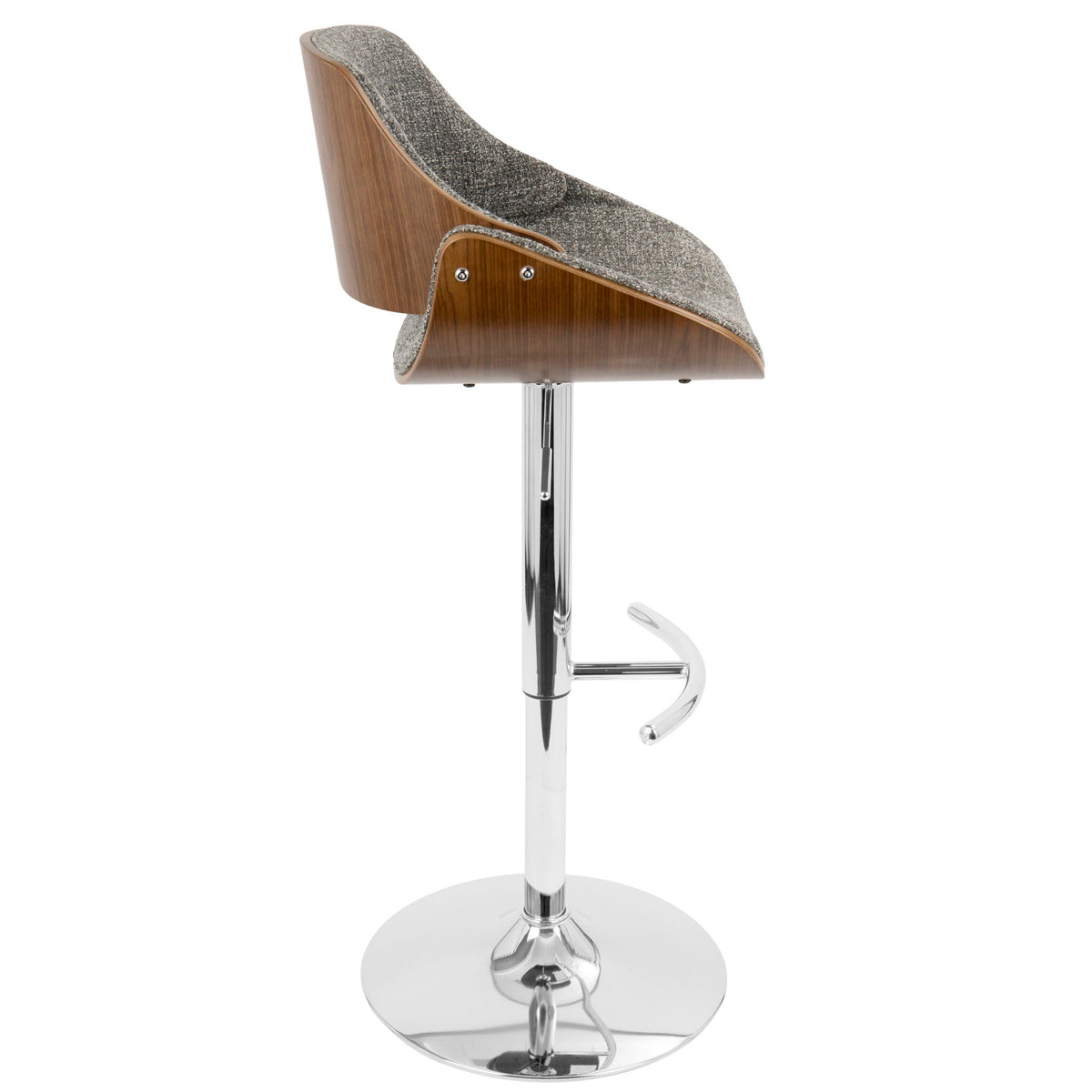 Mid Century Modern Adjustable Barstool Set with Swivel - Dark Gray or Light Blue