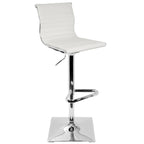 Contemporary Adjustable Barstool with Swivel – Bar Height, White or Dark Gray