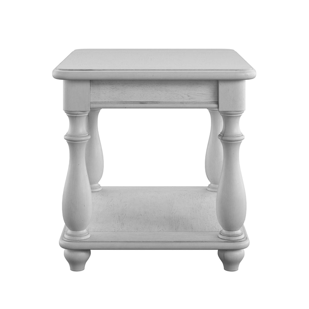 Square End Table with Coastal-Inspired Finish - Gray