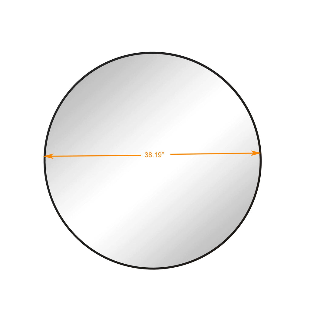 Metal Framed Circular Wall Mirror with Modern Design - Black or Gold