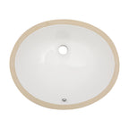 Ceramic Oval Undermount Bathroom Sink with Overflow - White