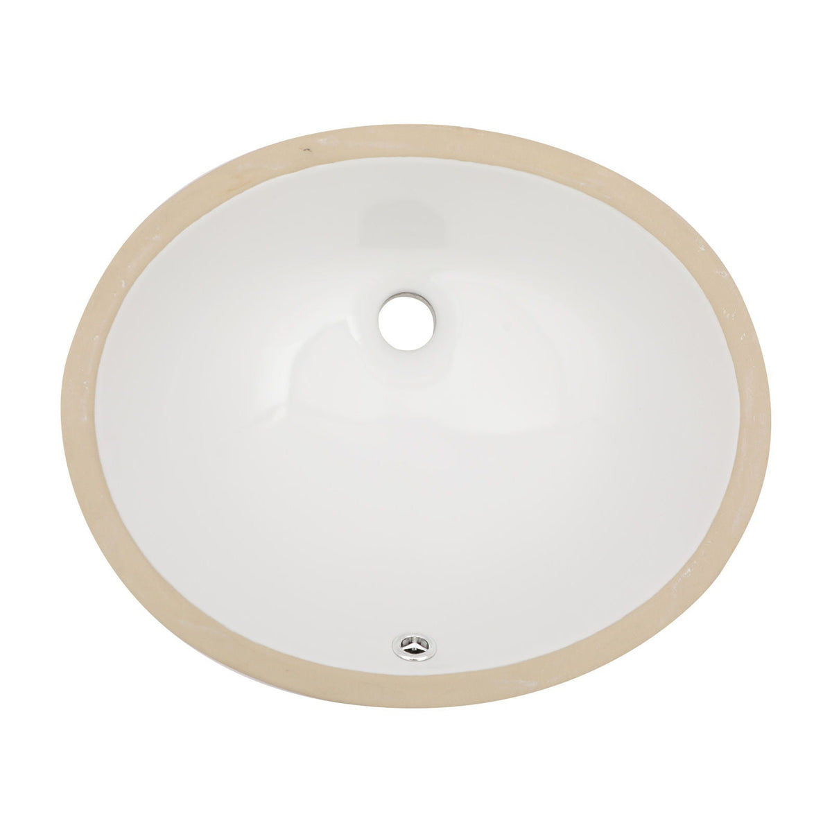 Ceramic Oval Undermount Bathroom Sink with Overflow - White