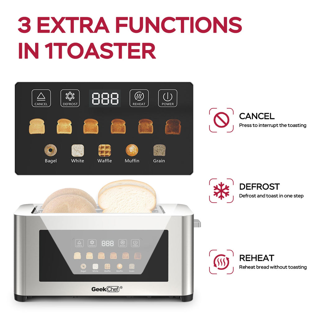 4-Slice Toaster with Extra-Wide Entrance - Stainless Steel