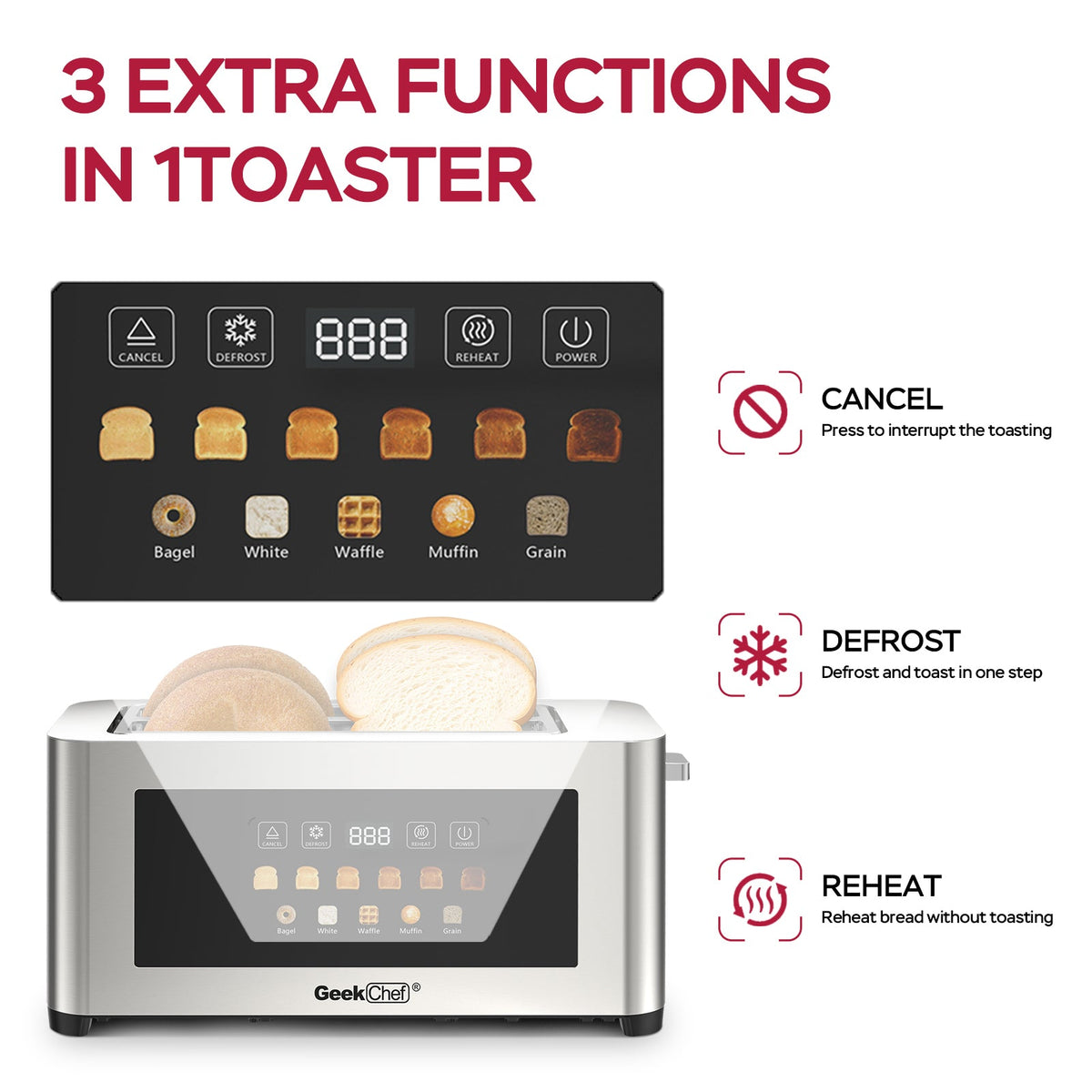 4-Slice Toaster with Extra-Wide Entrance - Stainless Steel