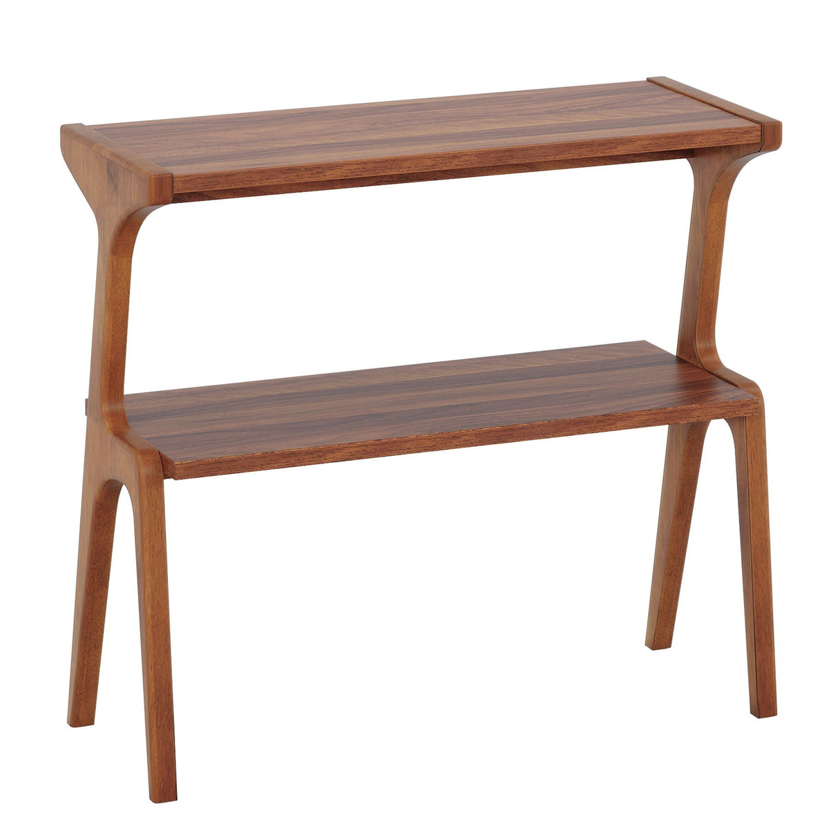 Narrow End Table with 2 Tier Shelf - Cherry Wood