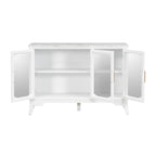 Storage Cabinet 3 Doors Stylish Style White