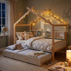 House Bed With Bookshelf Storage and Integrated Shelves - White