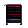 Rolling Metal Tool Chest with 6 Drawers - Black