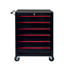 Rolling Metal Tool Chest with 6 Drawers - Black