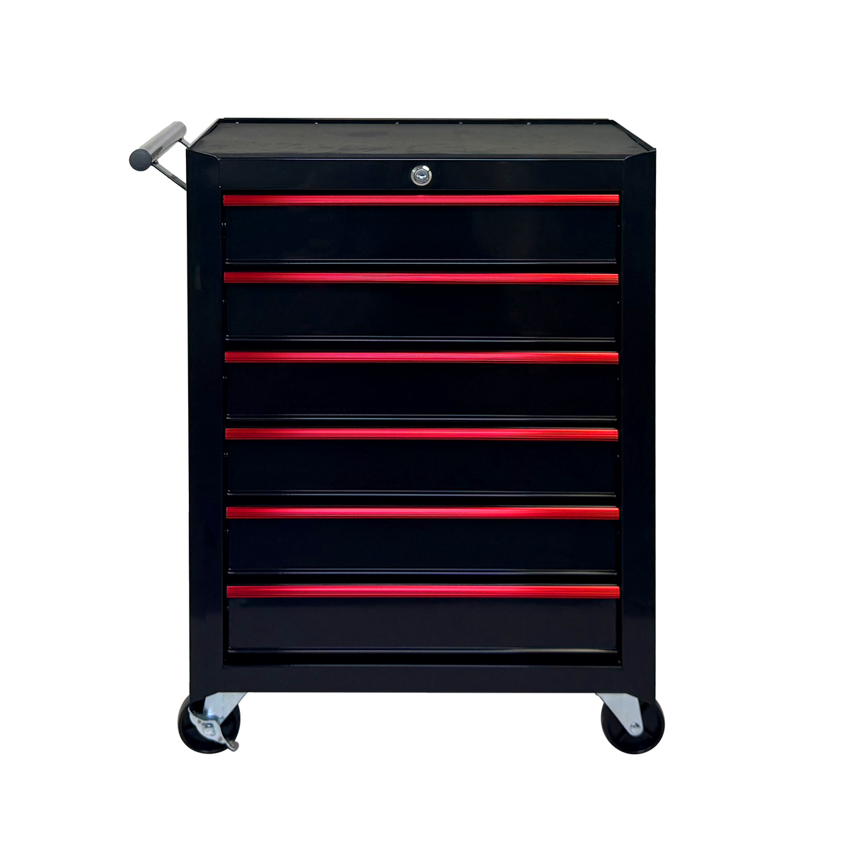 Rolling Metal Tool Chest with 6 Drawers - Black