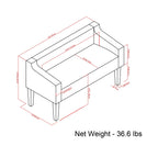 Platinum Upholstered Bench with Solid Wood Frame - Parris