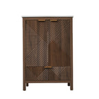 Modern Bathroom Vanity with Sink Combo – Compact Storage - Dark Brown or White