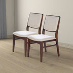 Beige Linen Dining Chair Set of 2 with Padded Seat - Skylar