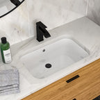 Undermount Bathroom Sink with Overflow - White Ceramic, 22" x 15.25"