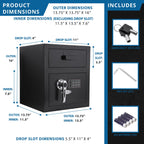 Durable Keypad Depository Safe with Dual PIN Access - Black