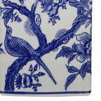 Blue and White Ceramic Vase Table Lamp with Linen Shade - White + Blue