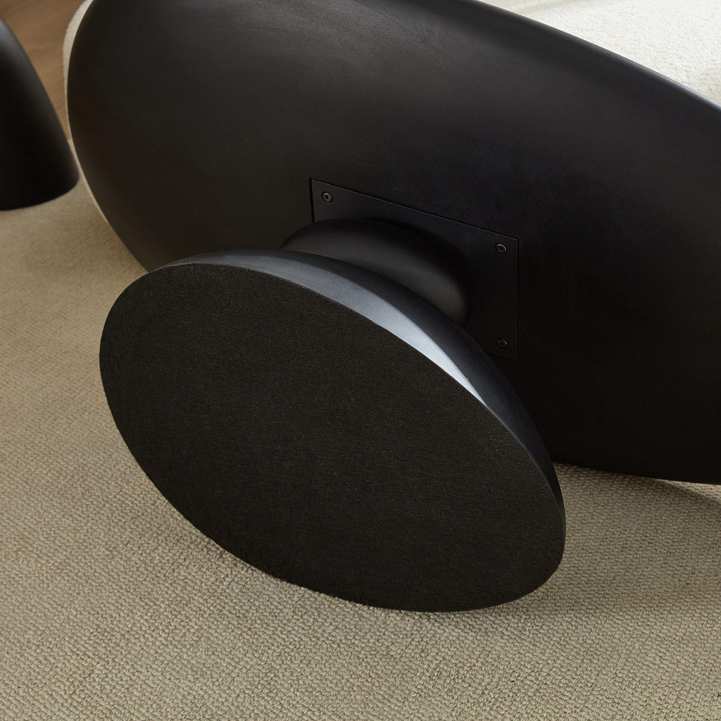Lucky Stone Shaped Table with Sculptural Base – White, Black, or Gray