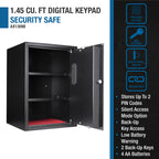 Large Digital Keypad Safe with Solid Steel Construction - Black
