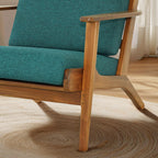 Modern Genuine Lounge Chair with Mid-Century Design - Light Blue