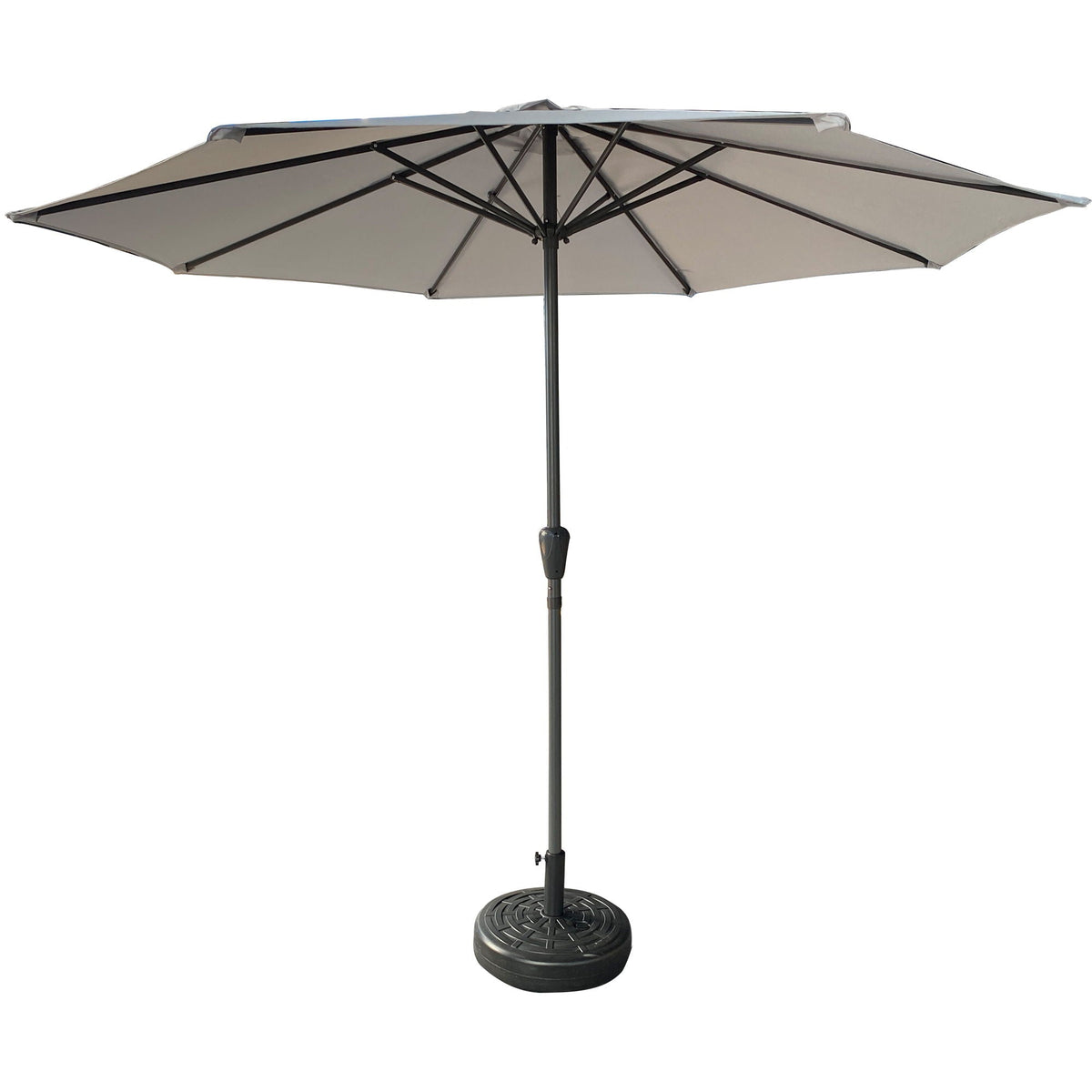 Gray Patio Market Umbrella with UV-Resistant Canopy
