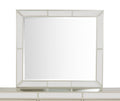Elegant Contemporary Mirror with Framed Accents – Pearl Silver or White