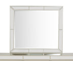 Elegant Contemporary Mirror with Framed Accents – Pearl Silver or White