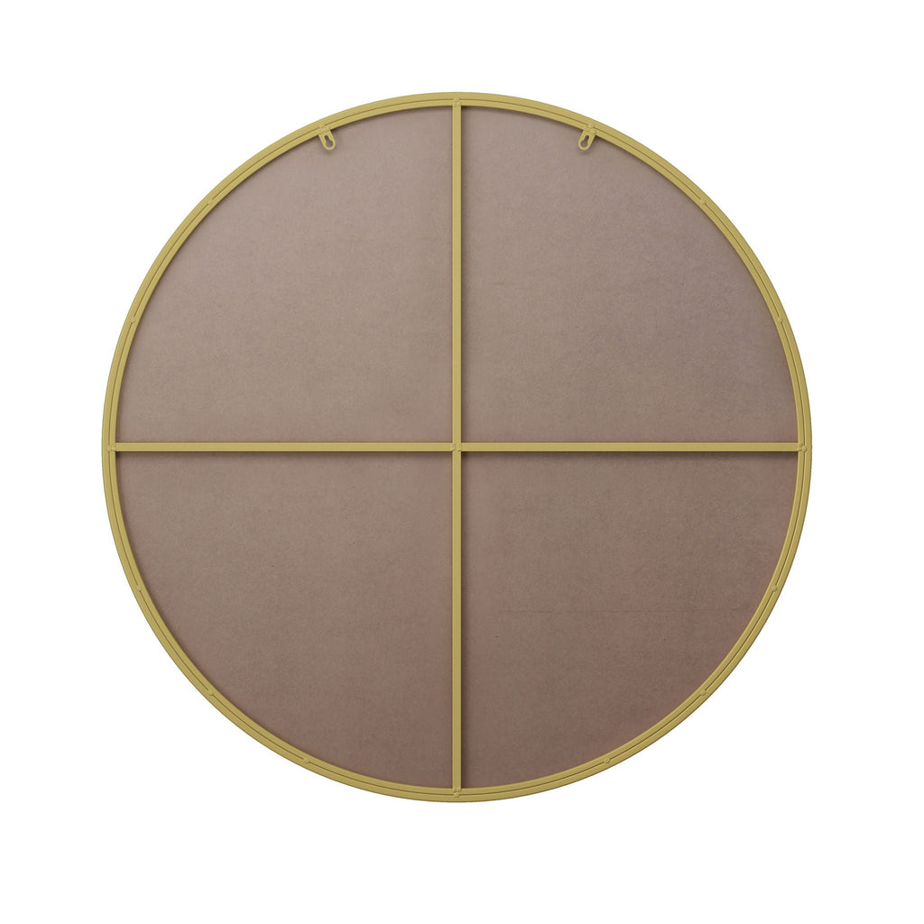 Metal Framed Circular Wall Mirror with Modern Design - Black or Gold
