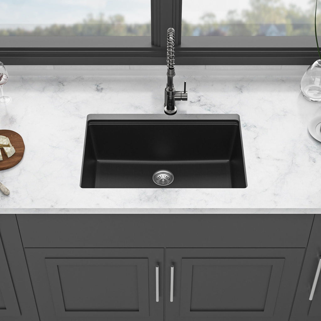 Granite Composite Workstation Undermount Kitchen Sink - Black or White