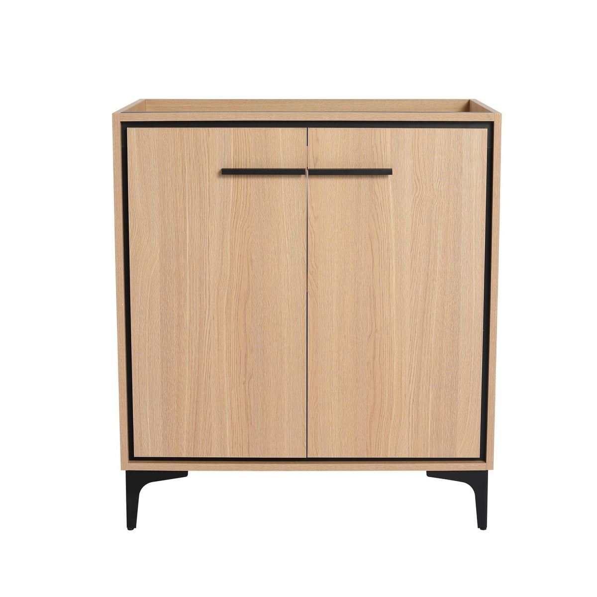 Modern Bathroom Vanity Cabinet with Soft Closing Doors - Light Brown