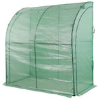 3 Tier Lean-To Portable Greenhouse with Wire Shelves - Green