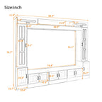 Wall Unit Entertainment Center with Glass Doors - White or Black