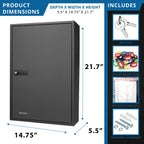 Adjustable Key Cabinet With Combination Lock - Black