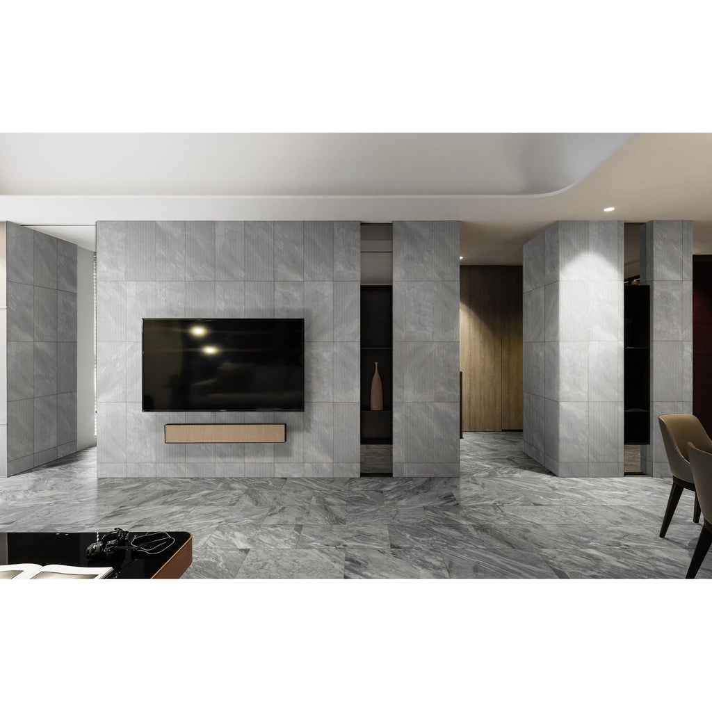 Textured 3D Decorative Tiles with Polished Marble Surface - Yellow, Gray, or White