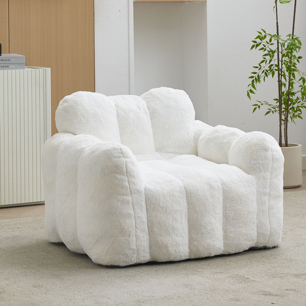 Lotus Style Compression Sofa Bean Bag with Ergonomic Design - White or Pink