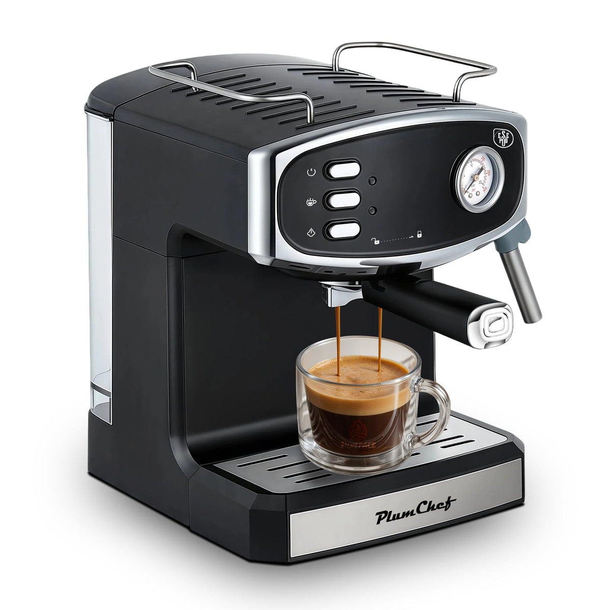 20 Bar Espresso Machine with Semi-Automatic Control - Black or Blue