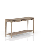 Sofa Table with Storage Drawers and Shelf – Sand