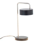 Contemporary Table Lamp with Adjustable Shade - Nickel / Black