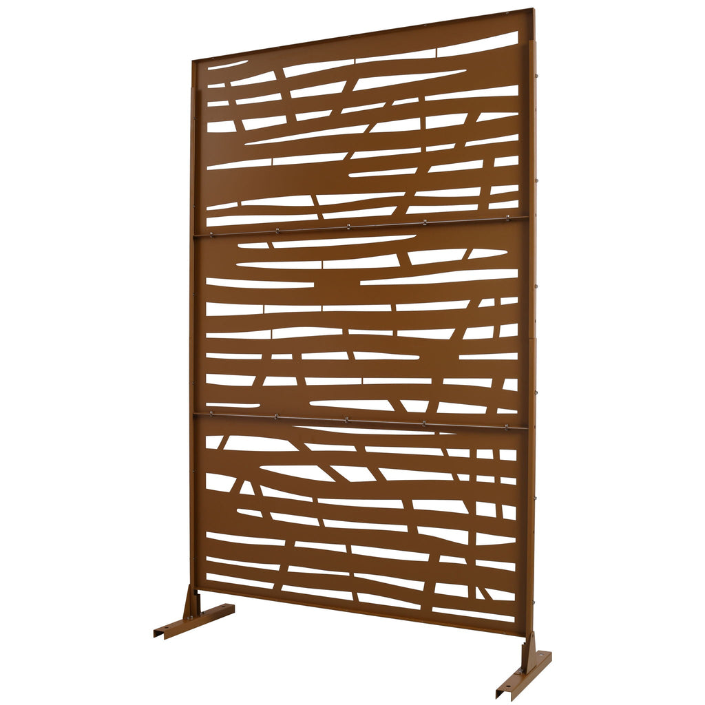 Metal Privacy Screen Room Divider with Durable Construction - Black, White, Dark Brown