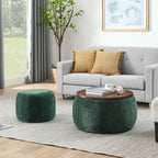 Round Storage Ottoman with 2 in 1 Function - Multiple Colors