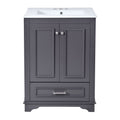 Modern Bathroom Vanity with Ceramic Sink Combo and Storage Cabinet - Multiple Colors