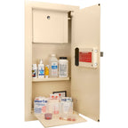 Beige Biometric Wall Safe with Fingerprint Access - Durable Steel