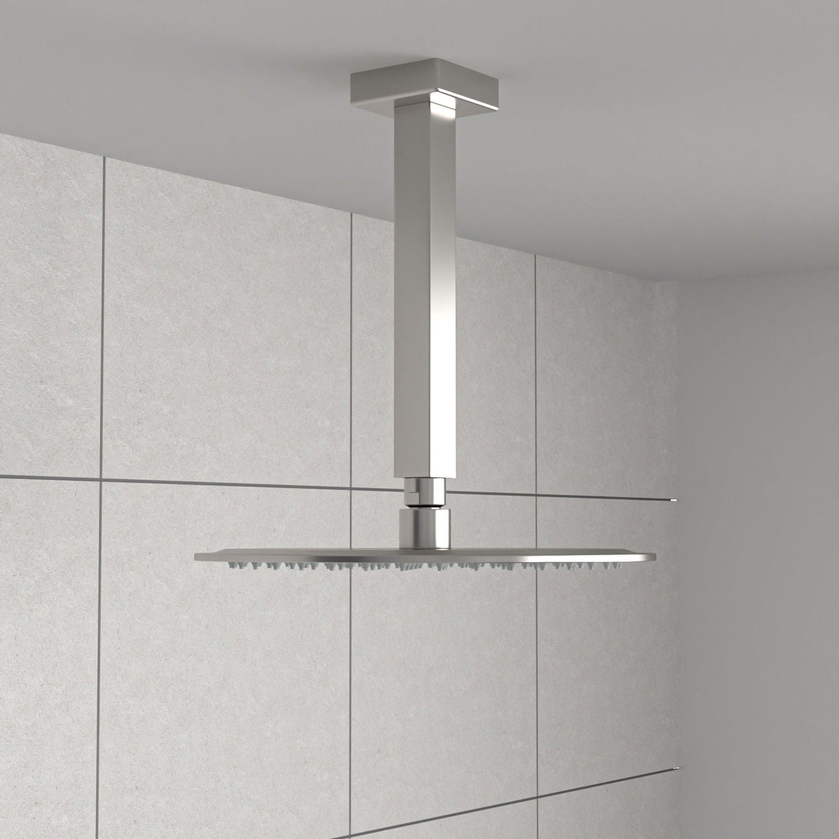 Premium 8" Ceiling Mounted Shower Arm with Flange - Black or Gray