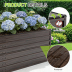 8x4x2 FT Woodgrain Galvanized Raised Garden Bed Set with Durable Steel - Walnut