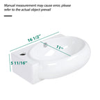 Modern Rectangle Wall Mount Bathroom Sink with Single Faucet Hole - White