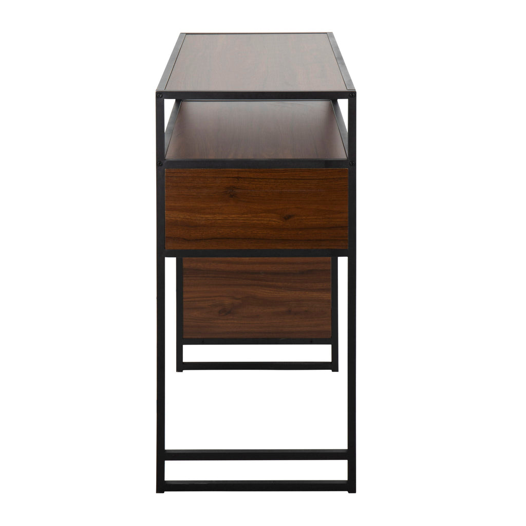 Farmhouse Bar Height Table with Storage Space - Light or Dark Brown