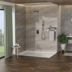Dual Shower Head System with Rough-In Valve - Black or Pearl Silver