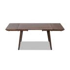 Capri 47-78.5" Solid Red Oak Dining Table with Extending Leaves - Dark Brown or Brown